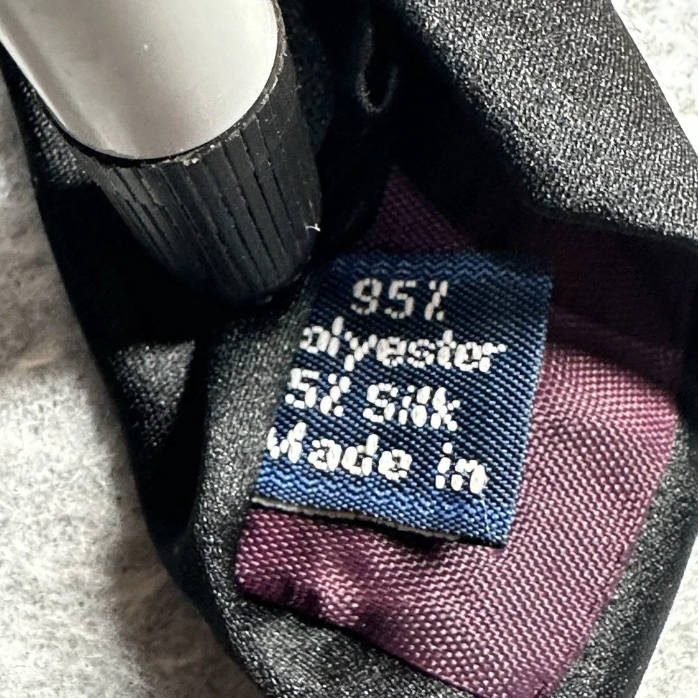 VTG‎ Don Lopez Beverly Hills Neck Tie Black Polyester Silk Blend Abstract Print